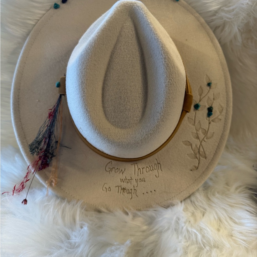 Burnt and designed hat